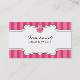 Carte De Visite Rétro moderne élégant de rose de boulangerie de