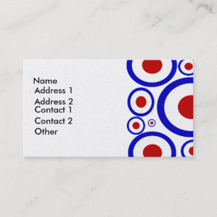 Carte De Visite Rétro motif de cercle d'années '60 de mod