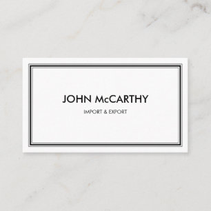 Carte De Visite Rétro noir blanc bandes professionnelles minimalis