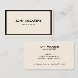 Carte De Visite Rétro Noir Blanc Élégant Minimaliste Professionnel