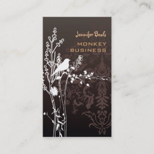 Carte De Visite Rétro oiseau sur une branche + chocolat
