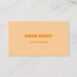 Carte De Visite Rétro Orange Pêche Chic Moderne Féminin Profession