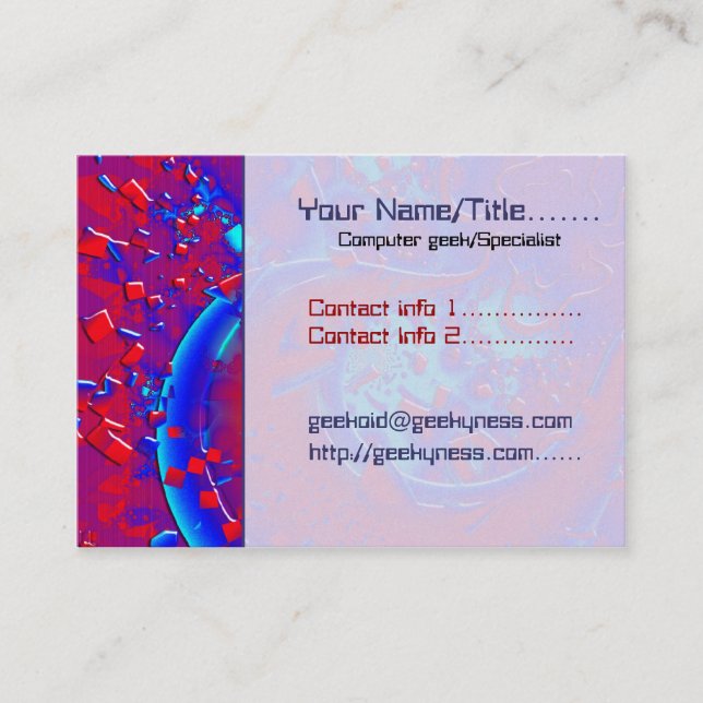 Carte De Visite Retro Psycehdely Crazyness Tech Geek Ordinateur (Devant)