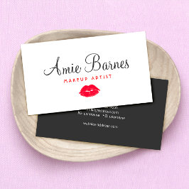 Carte De Visite Retro Red Kisser Lips Maquillage Artiste Beauté Sa
