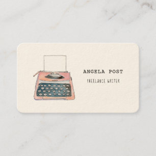 Carte de visite rétro rose mignonne pour machine à