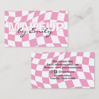 Carte de visite rétro rose Salon
