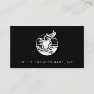Carte De Visite Rétro style de logo d'illustration de café de