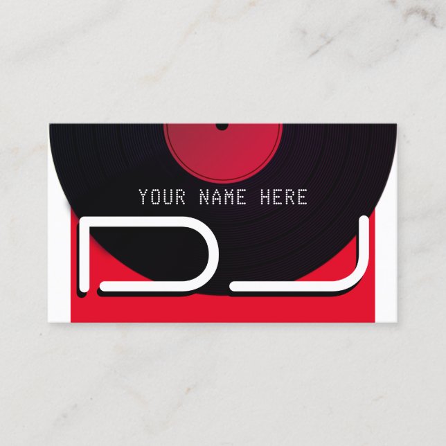 Carte De Visite Retro style vinyle plaque d'enregistrement  (Devant)