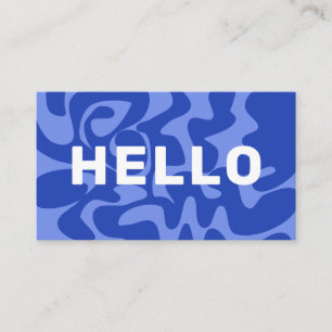 Carte De Visite Retro Super Blanc Squiggles Bonjour