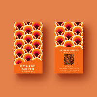 Retro Super Orange QR Code les années 70 Boho uniq
