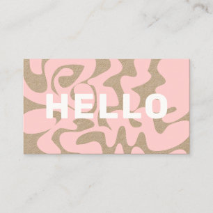 Carte De Visite Retro Super rose clair blanc Hello Kraft