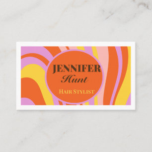 Carte De Visite Retro Super Wavy QR code Social Media