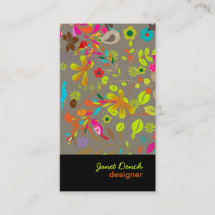 Carte De Visite Rétro Tree/DIY couleur d'arrière - plan de