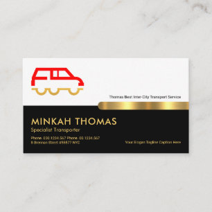 Carte De Visite Retro White Black Layers Gold Line Transport