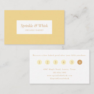 Carte De Visite Retro Yellow And Orange Heart Bakery Loyalty 