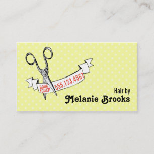 Carte De Visite rétros ciseaux mignons vintages de jaune de