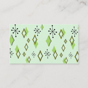 CARTE DE VISITE RÉTROS DIAMANTS ET STARBURSTS : SCÈNE VERTE