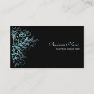 Carte De Visite Rétros remous élégants de fleur de turquoise