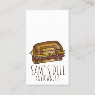 Carte De Visite Reuben Sandwich Jewish Deli Restaurant Chef
