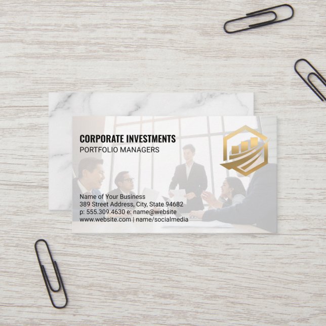 Carte De Visite Réunion d'équipe d'entreprise (Devant/Arrière en situation)