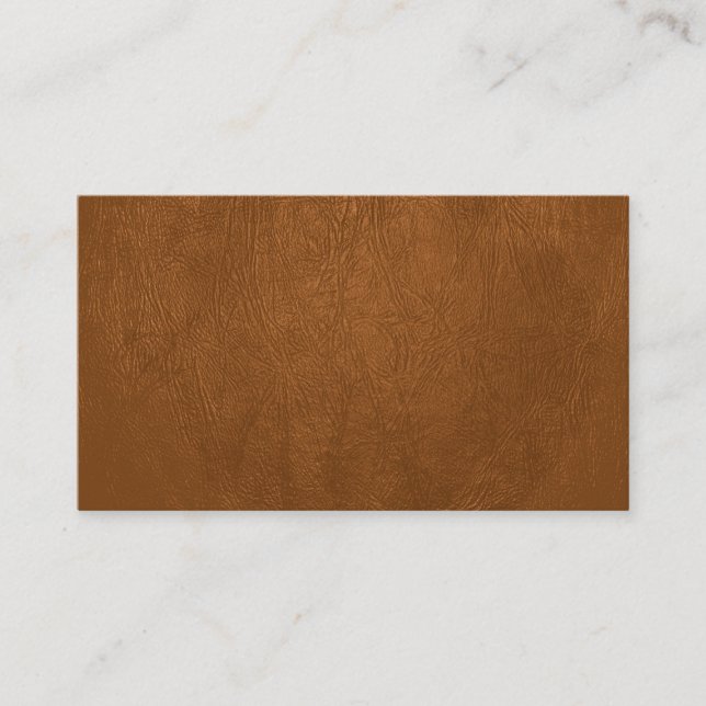 Carte De Visite Revêtement Brown en cuir de vache (Devant)