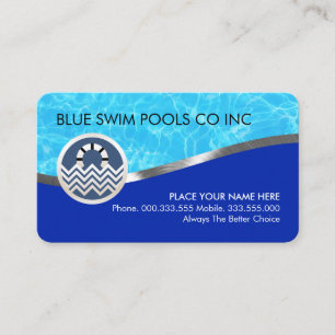 Carte De Visite Revêtement de piscine argenté bleu eau