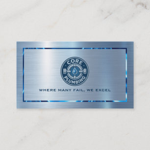 Carte De Visite Revêtement en acier inoxydable de texture bleu mét