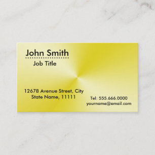 Carte De Visite Revêtement en métal jaune clair professionnel