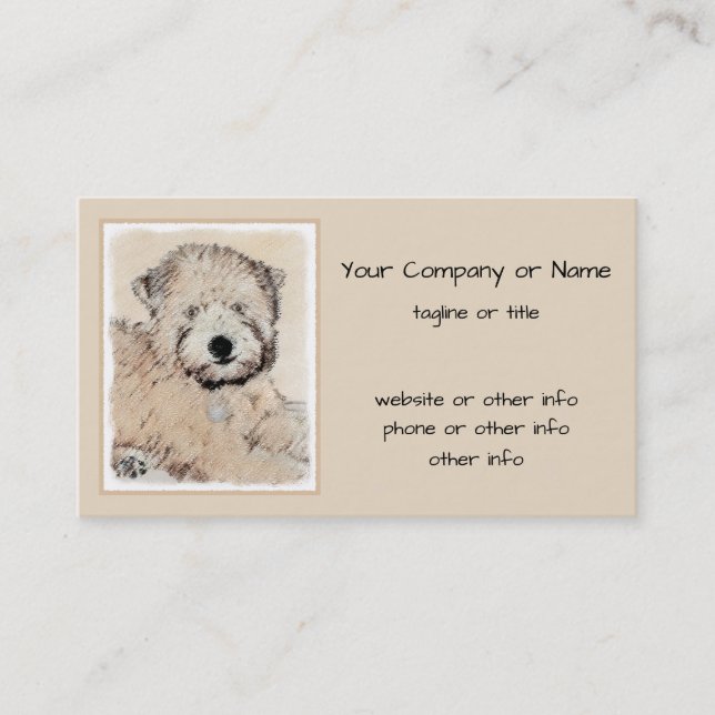 Carte De Visite Revêtu doux Roue Peinture Terrier Art original (Devant)