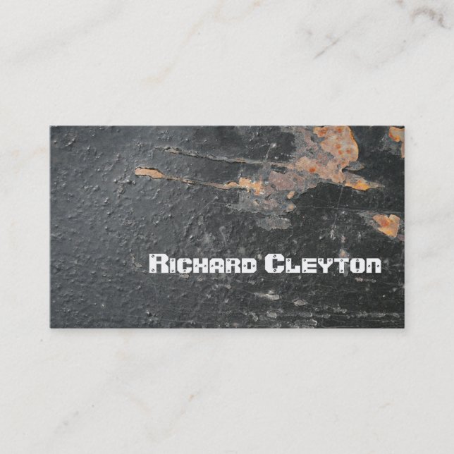 Carte De Visite Revêtu, métal corrodé, texture personnalisée (Devant)
