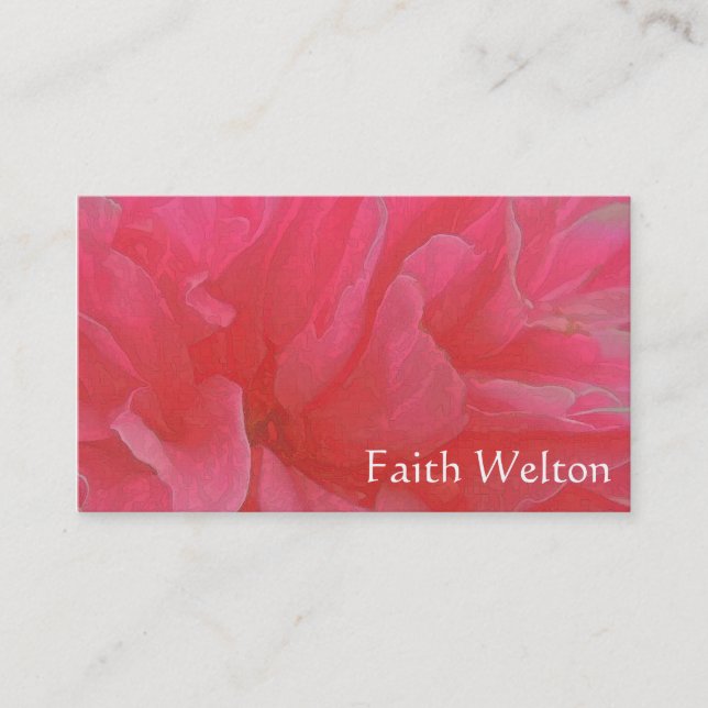 Carte De Visite Rhapsodie florale en magenta et rouge (Devant)