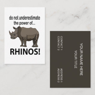 Carte De Visite Rhinocéros Animal Drôle Rhinocéros
