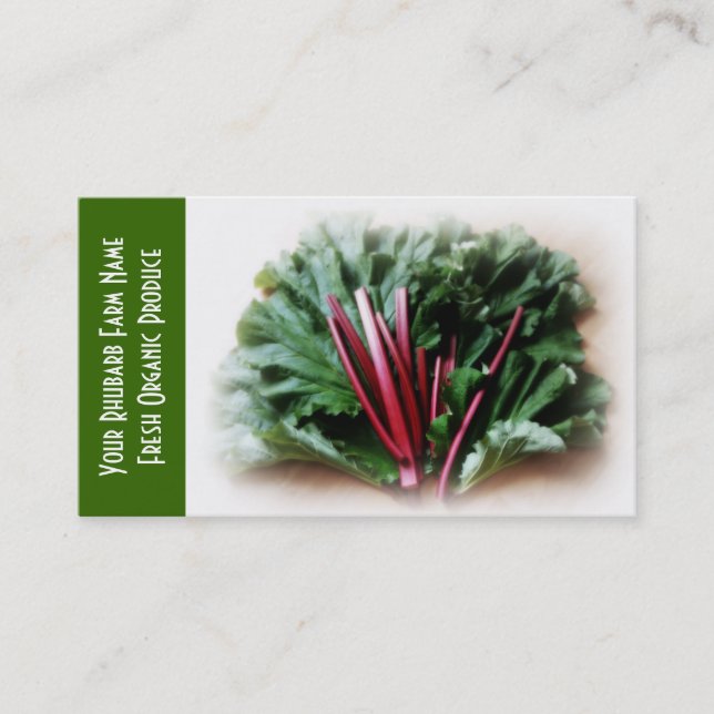 Carte De Visite Rhubarbe et feuille, cultivateurs de jardin (Devant)