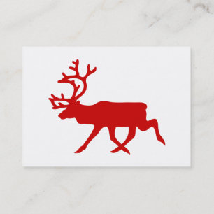 Carte De Visite Rindeer rouge / Silhouette caribou