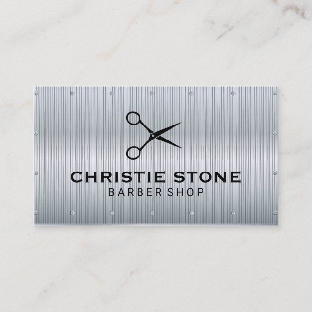 Carte De Visite Rivets de texture métallique | Arrière - plan de l (Devant)