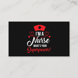 Carte De Visite RN LVN CNA Infirmière Superpuissance Cool Infirmiè