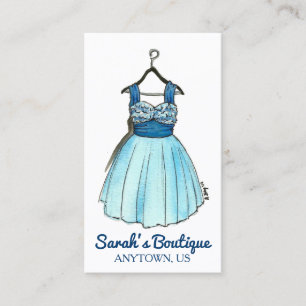 Carte De Visite Robe de fête de bal bleu Boutique Mode Boutique St