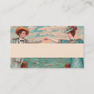 Carte De Visite Robe de mariage victorien plage océan couple éléga