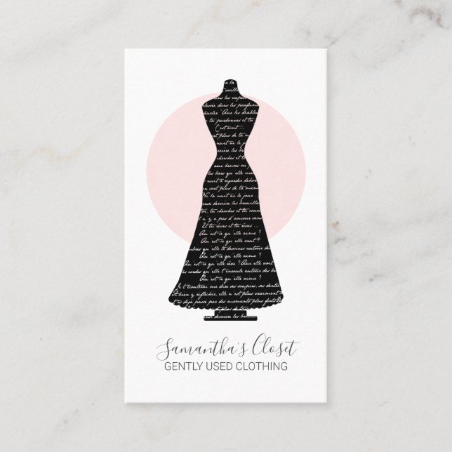Carte De Visite Robe Mannequin Vêtements usagés Poshmark Vendeur (Devant)