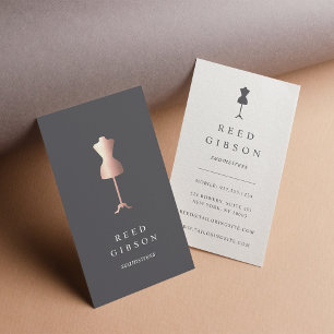 Carte De Visite Robe rose Gold   Concepteur de tailles Seamstress
