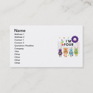 Carte De Visite Robot T-shirts et cadeaux d'anniversaire 4e