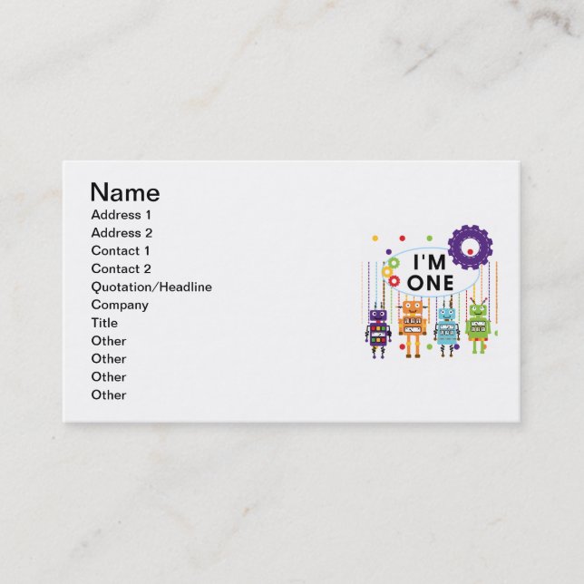 Carte De Visite Robot Tshirts et cadeaux d'anniversaire (Devant)