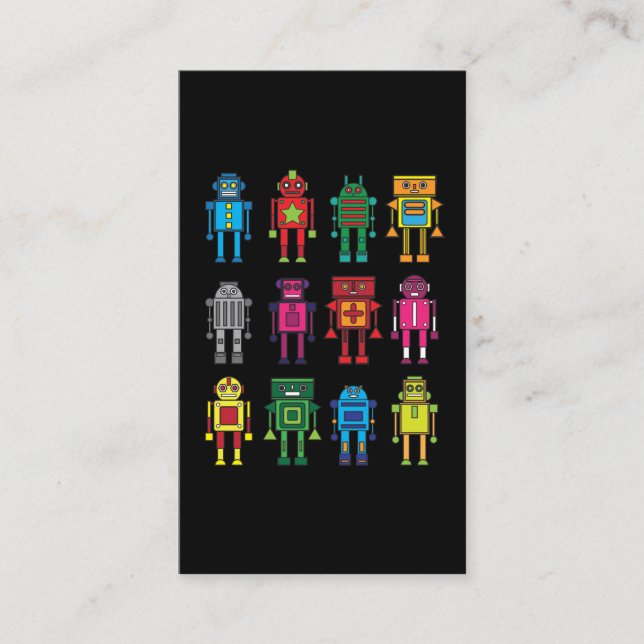 Carte De Visite Robots cadeau Robotik Retro jouet plaisanter (Devant)