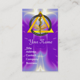 CARTE DE VISITE ROCHE DE PERLE DE MONOGRAMME DENTISTE ASCLEPIUS