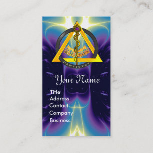 CARTE DE VISITE ROCHE DE PERLE DE MONOGRAMME DENTISTE ASCLEPIUS