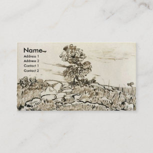 Carte De Visite Rocks avec Oak Tree Van Gogh Fine Art