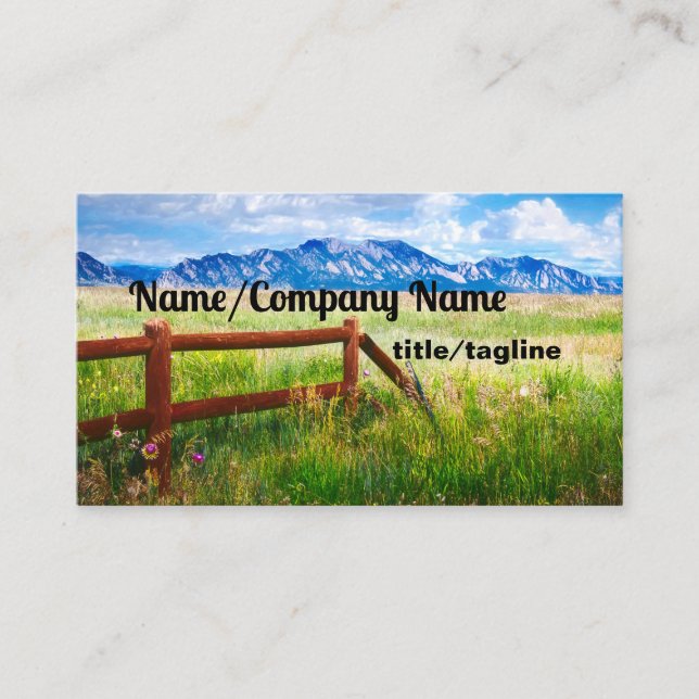 Carte De Visite Rocky Mountain paysage fleurs sauvages art photo (Devant)