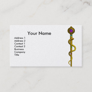 Carte De Visite ROD ASCLEPIUS MÉDICALE CHAUFFAGE Monogramme rose a