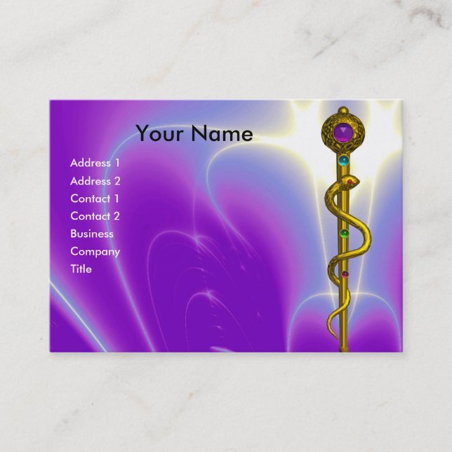 Carte De Visite ROD ASCLEPIUS SOINS DE SANTÉ MÉDICALES Violet Viol (Devant)