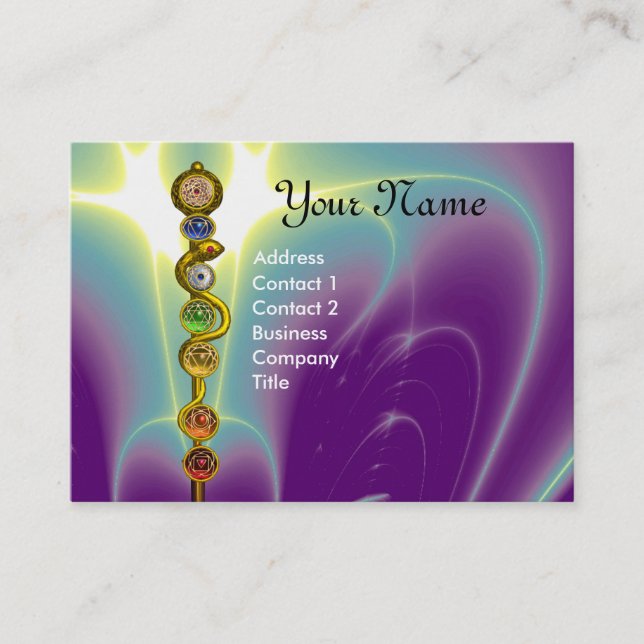 CARTE DE VISITE RODE D'ASCLEPIUS, 7 CHAKRAS, YOGA, ÉNERGIE SPIRITU (Devant)